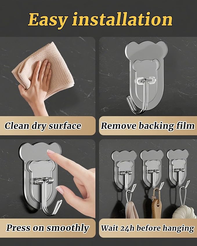 10 Pcs Heavy Duty Adhesive Hooks 10lb Max - Image 6