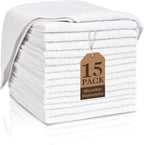 White Washcloths 15 Pack, Highly Absorbent & Quick Drying Face Towels, 12x12 by TEAWOO