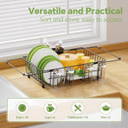 Simple Trending Expandable Dish Drying Rack in Sink, Adjustable Dish Drainers - Image 3