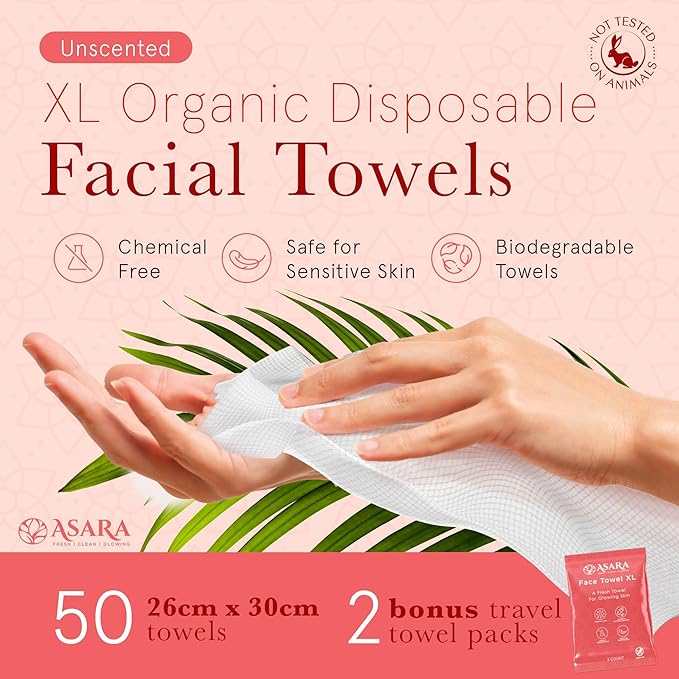 Clean Face Towels Disposable XL Facial Wipes | Add Water As a Makeup Remover | - Image 9