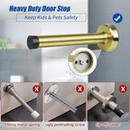 Door Stop Gold, 5 Inch Long Door Stopper, Stainless Steel, Sound Dampening - Image 6