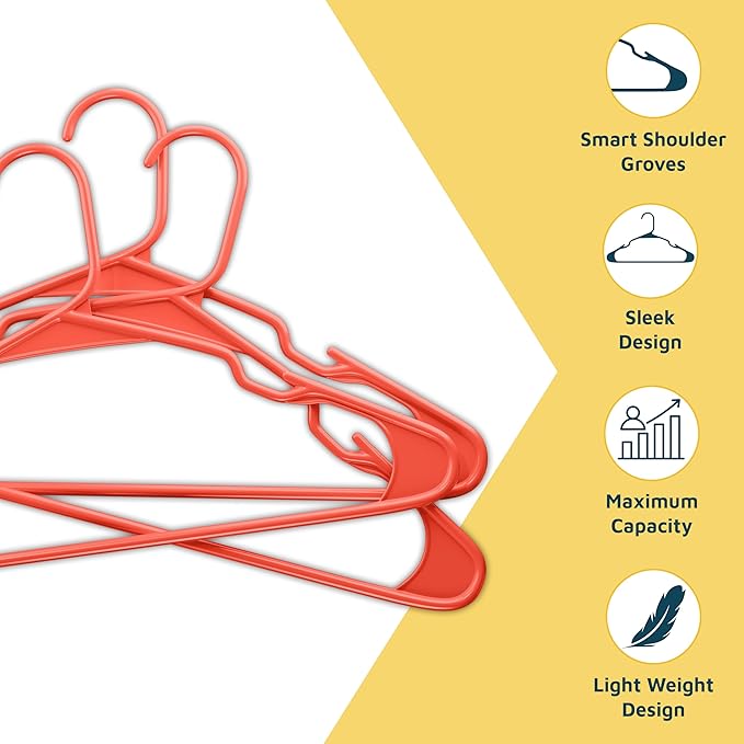 Lifemaster Plastic Clothes Hangers – Heavy Duty Hanger Set, - Image 4