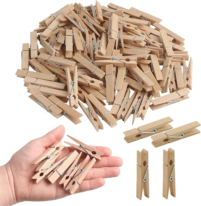 KIMOBER 2.36Inch Large Wooden Clothespins, Sturdy Natural Wooden Craft Peg Pins by KIMOBER