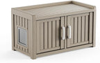 2 Doors Shoe Storage Bench - 2 Side Door Hidden Furniture Cabinet with Storage, Waterproof Entryway Bench with Seat for Indoor Outdoor, End of Bed Footrest Stool for Bedroom, Hallway, Grey by Outdoorchairs