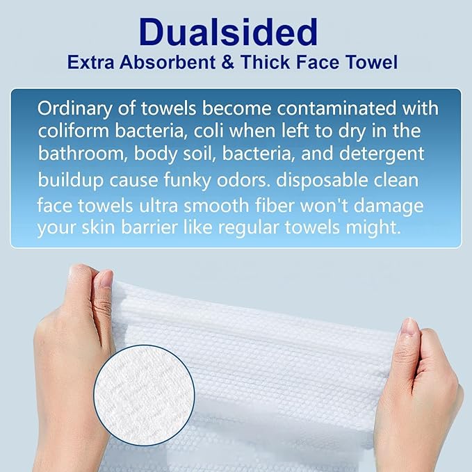 Clean Face Towels, Disposable Face Towels, Makeup Remover Dry Wipes, 10in X - Image 5