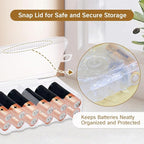 2Pcs Small Battery Case AA Holder Clear Travel Storage Box Organizer Compact - Image 5