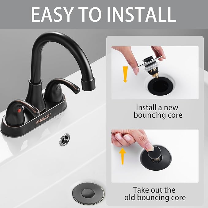 Fransiton 2 Pack Bathroom Sink Stopper, 1.1-1.77 Inch Basin Pop Up Black Sink - Image 5