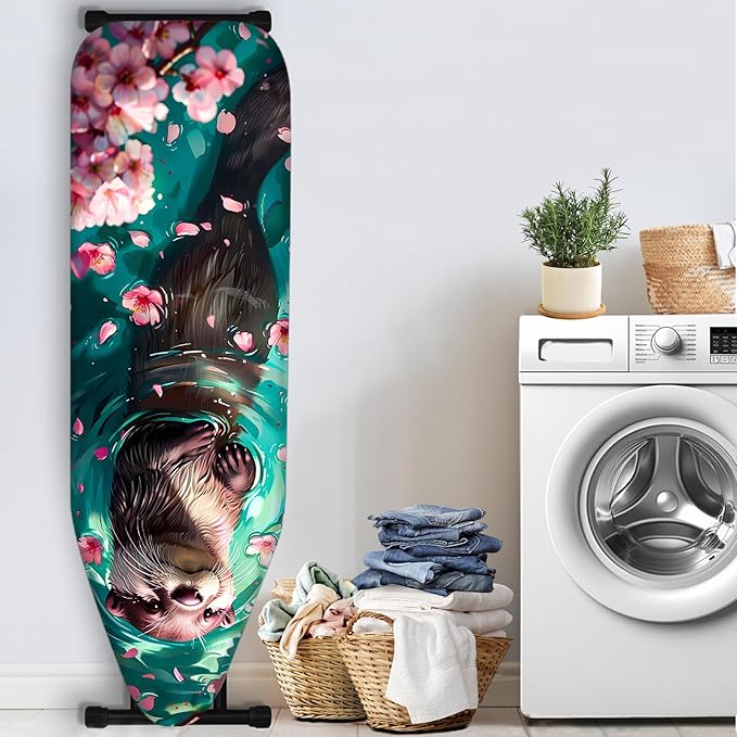 Nuxovilar Otter with Cherry Blossoms Ironing Board Cover, This Cover Fits Most - Image 3