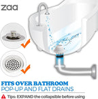 zaa Bathtub Drain Hair Catcher, Silicone Collapsible 1 Pack Drain Protector - Image 3