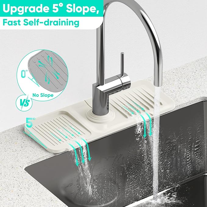 14.6 inch Faucet Mat for Kitchen Sink Faucet Mat Kitchen Sink Splash Guard - Image 3