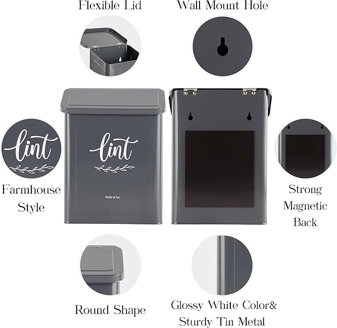 PERFNIQUE Magnetic Lint Bin for Laundry Room - Image 3