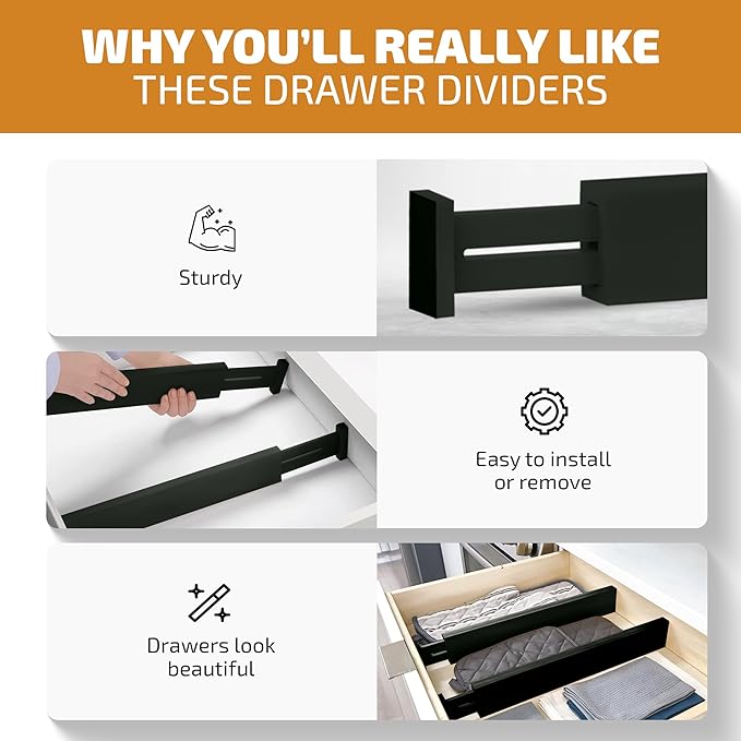 6 Pack Bamboo Drawer Dividers - Image 4