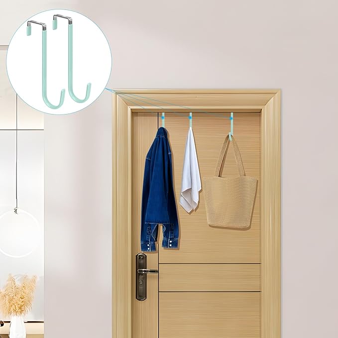FYY Over The Door Hooks, 4 Pack Upgraded Long Door Hangers Hooks - Image 6