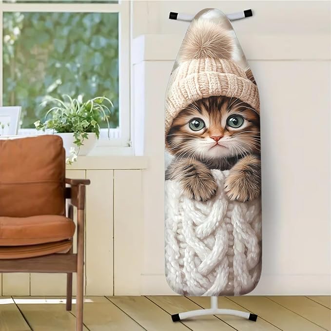 Nuxovilar Cute Kitten in Knitted Outfit Ironing Board Cover, This Cover Fits - Image 2