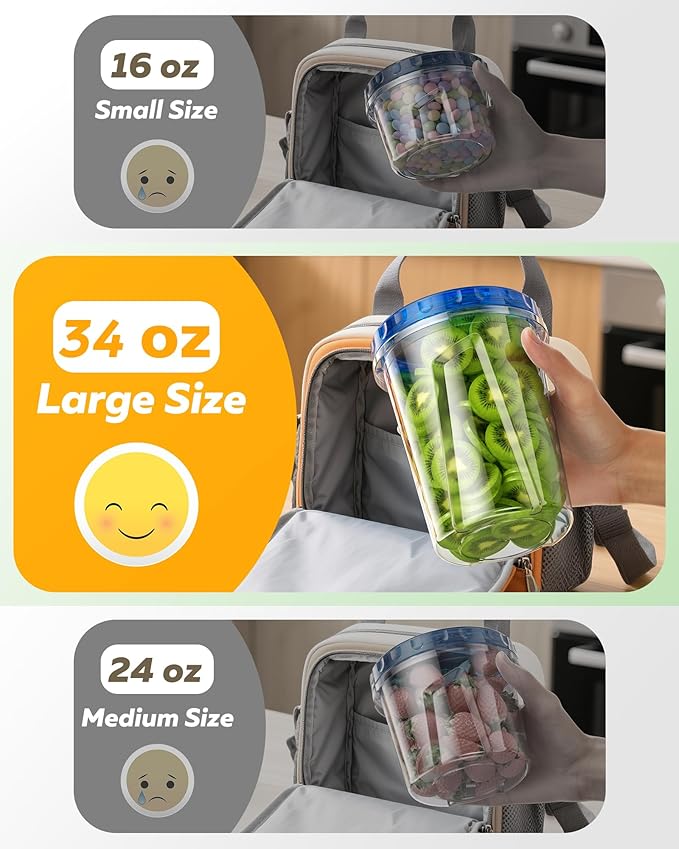 12 Pack-34 oz Freezer Storage Containers, Plastic Food Storage Containers - Image 5