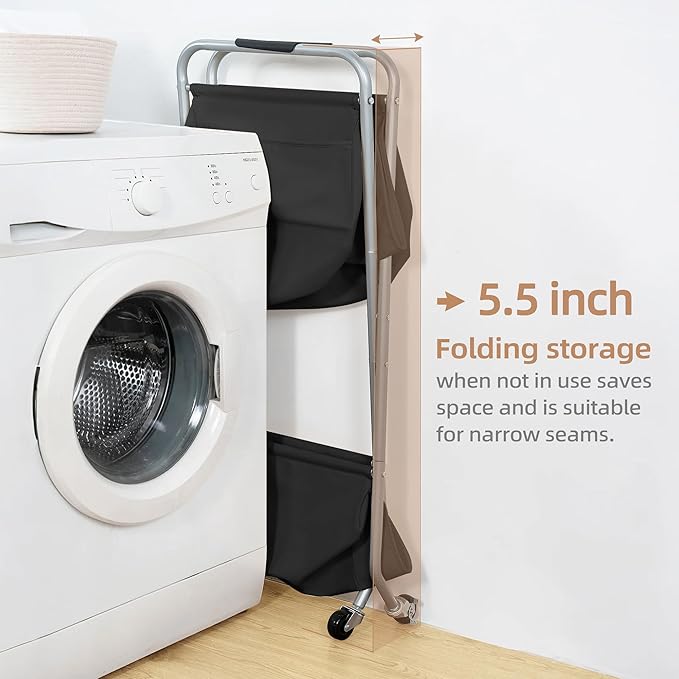 STORAGE MANIAC Collapsible Laundry Cart - Image 3