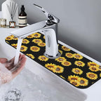 Faucet Draining Mat For Kitchen Sink, Sunflower Flower Black Diatom Mud - Image 8