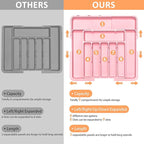 Silverware Organizer Expandable Kitchen Utensil Drawer Organizer Large BPA Free - Image 4