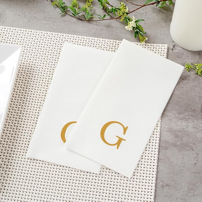 Luxenap 15.8 X 7.9 Inch Linen-Feel Guest Towels, 50 Lettered Hand Towels - Image 6