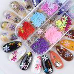 Snowflake Glitter Nail Art Sequins, 3D Christmas Snowflake Sparkly Flakes Design - Image 5