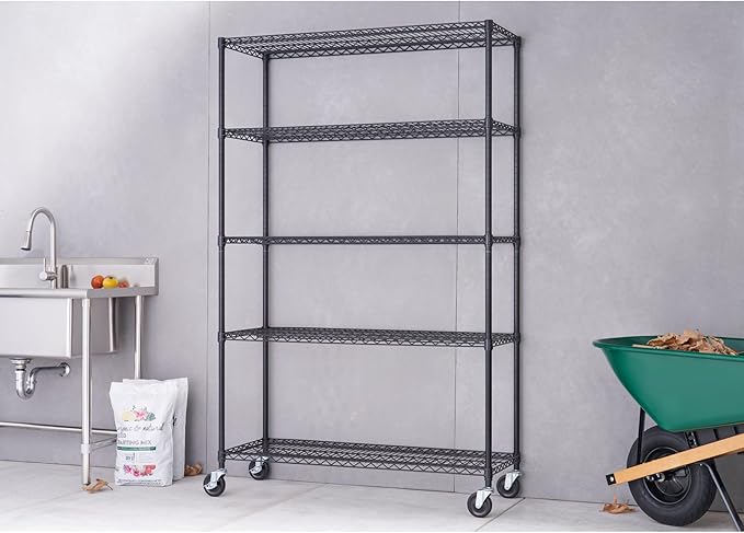 TRINITY 5-Tier Outdoor Wire Shelving Rack, 48in. x 18in. x 72in., Model# NTBTGBK-0975 - Image 3