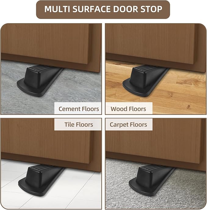 Door Stoppers for Bottom of Door on Floor, Premium Rubber Door Stopper Wedge - Image 4