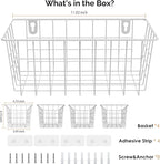 MaraFansie Hanging Kitchen Baskets Wire Storage Basket Adhesive and Screws - Image 5