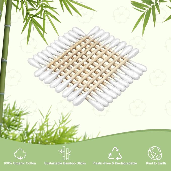 1000 Count Bamboo Cotton Swabs – Sturdy Wooden Sticks - Image 2