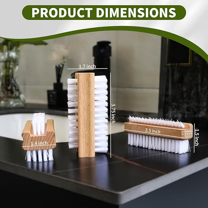 4 Pack Wooden Nail Brush - Image 3