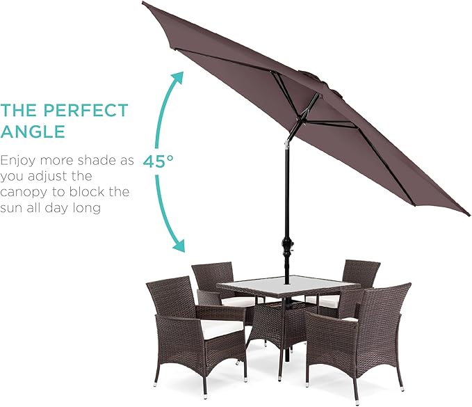 Best Choice Products 10ft Outdoor Table Compatible Steel Polyester Market Patio Umbrella w/Crank and Easy Push Button Tilt - Image 2