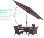 Best Choice Products 10ft Outdoor Table Compatible Steel Polyester Market Patio Umbrella w/Crank and Easy Push Button Tilt - Image 2