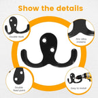 20Pcs Double Hooks For Hanging Heavy Duty Coat Hooks Bulk Double Prong Utility - Image 4