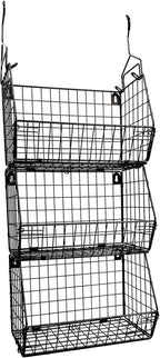 3 Tier Hanging Foldable Wire Baskets Closet Organizer Clothes Shelves by QNLALZM