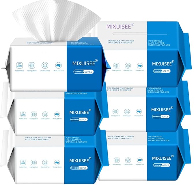 Disposable face towel, MIXUISEE thick and soft face towels, 100% cotton face by MIXUISEESkincareFlagshipSto