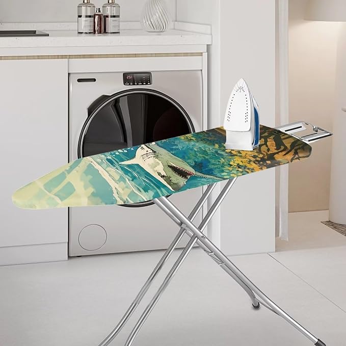 Sprowallow Shark Ironing Board Cover and Pad 15x54 Inch Stain Resistant Thick - Image 2