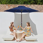 JEAREY 7.5FT Patio Umbrella Outdoor Table Umbrella with 6 Sturdy Ribs, Push Button Tilt & Easy Crank Table Umbrella for Garden, Deck, Backyard & Pool, Deep Blue - Image 7