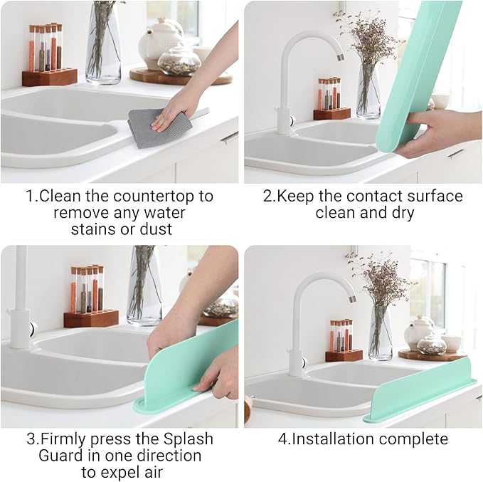 19.29 inch Kitchen Sink Splash Guard, Silicone Sink Baffle Splash Guard - Image 6