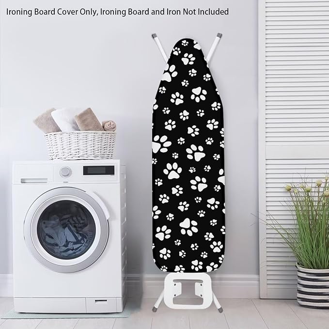 White Dog Paws Ironing Board Cover Heat Reflective Iron Pad - Image 3