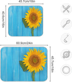 ALAZA Sunflower Yellow On Blue Wooden Dish Drying Mat - Image 3
