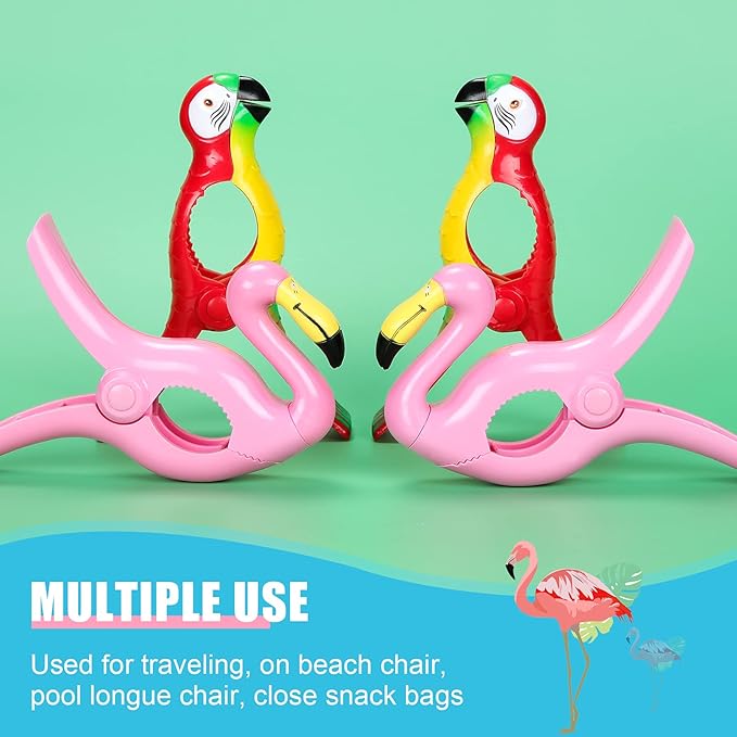 4 Pieces Beach Towel Clip Jumbo Size Chair Clips Towel Holder Clothes Pegs - Image 3
