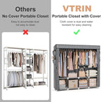 VTRIN Portable Closet for Hanging Clothes 67 Inch Wide Large Capacity Portable - Image 7