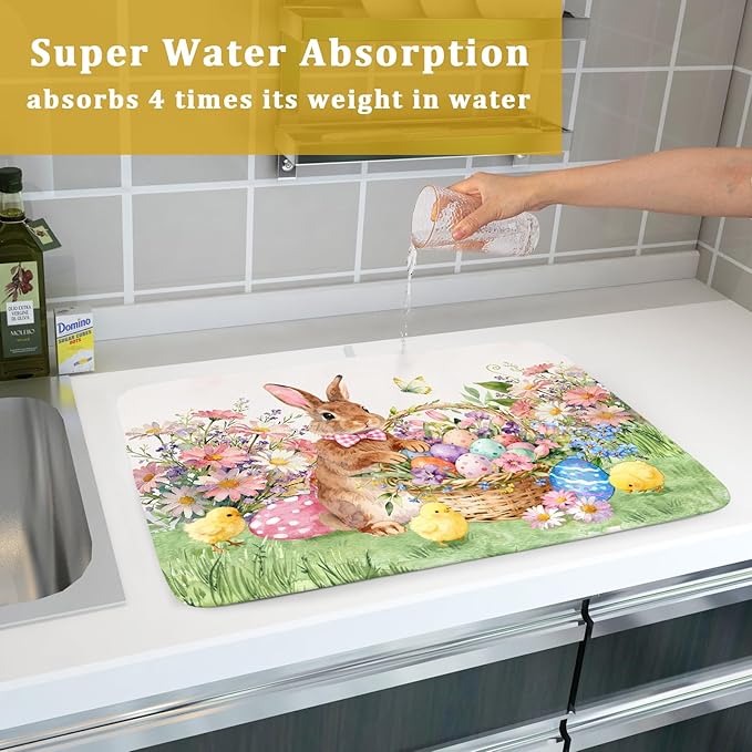 Easter Bunny Eggs Dish Drying Mat - Image 7