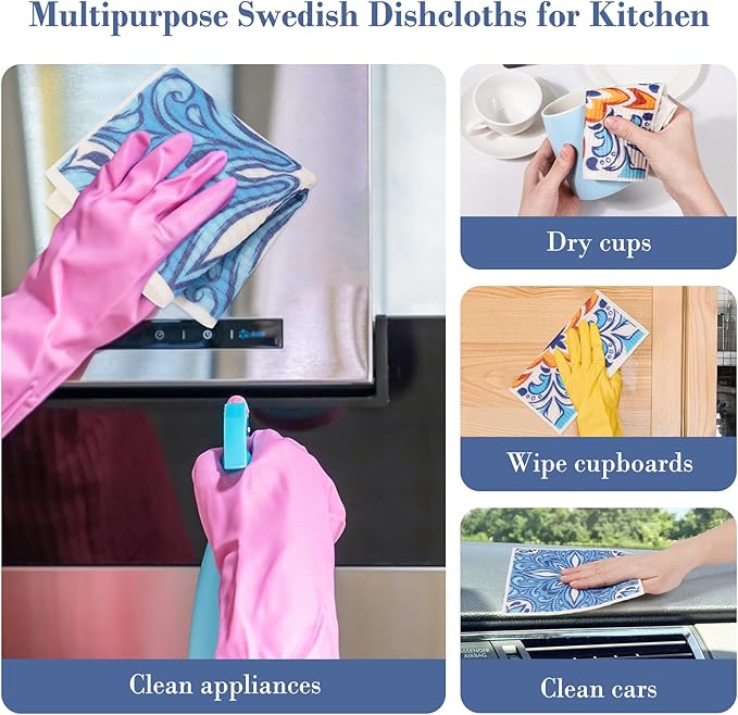 Lucomb 8 Pack Swedish Dish Cloths - Image 5