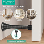 6 Pack Black Spring Door Stops, 3-1/4" Heavy Duty Wall Mount Door Stoppers - Image 3