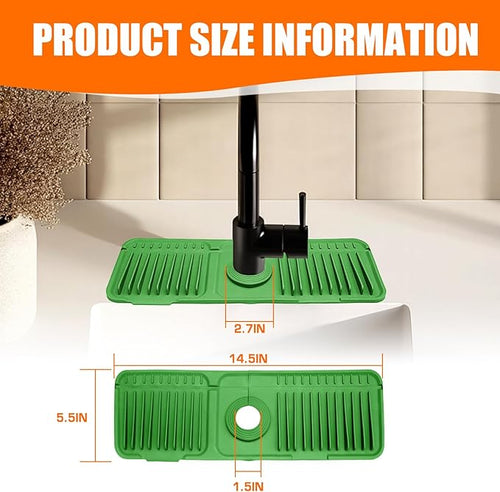 14.5" Green Silicone Faucet Mat - Image 2