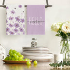 Artoid Mode Purple Flowers Bee Hello Sunshine Summer Kitchen Towels Dish Towels - Image 2