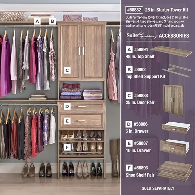 ClosetMaid SuiteSymphony Wood Closet Organizer Starter Kit - Image 6