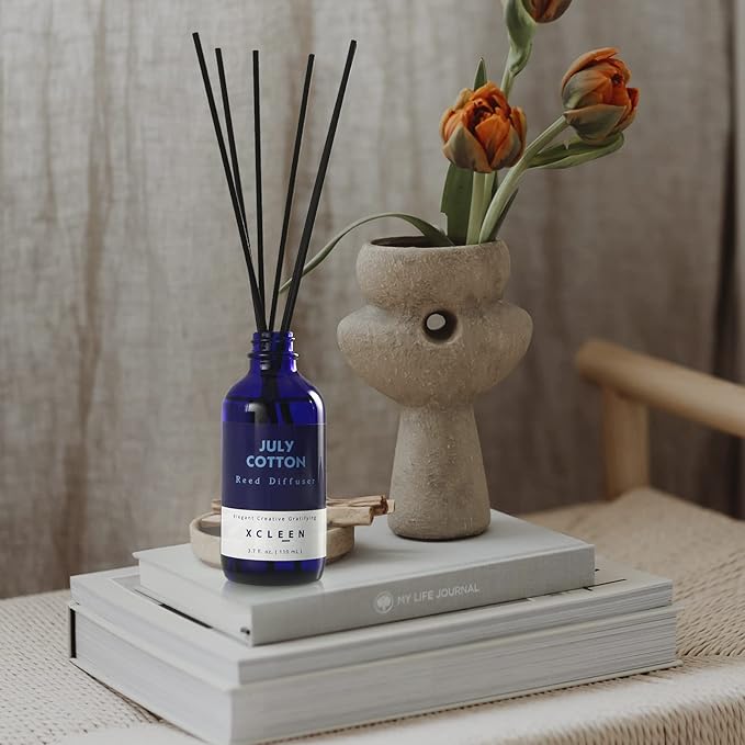 July Cotton Reed Diffuser Set, 3.7 Oz Aromatherapy Scented Oil Diffuser Sticks - Image 6