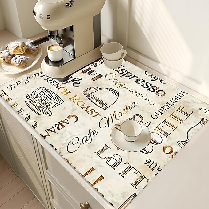 2Pcs Dish Drying Mats Faucet Mats Sets Large Size Coffee Mats Sink Faucet Mat - Image 3