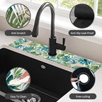24" X 5.5" Kitchen Sink Splash Guard Faucet Mat Leaf Super Absorbent Fast - Image 4